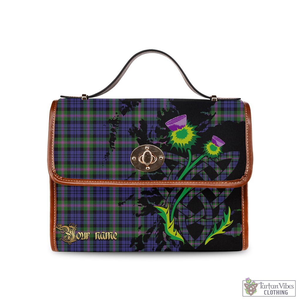 Tartan Vibes Clothing Baird Modern Tartan Waterproof Canvas Bag with Scotland Map and Thistle Celtic Accents