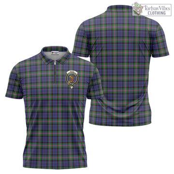 Baird Modern Tartan Zipper Polo Shirt with Family Crest