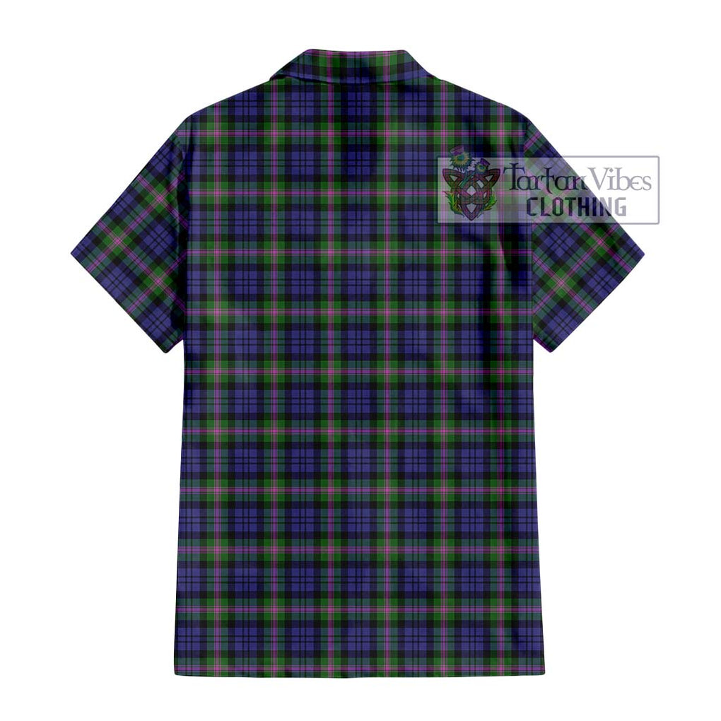 Baird Modern Tartan Short Sleeve Button Shirt with Family Crest DNA In Me Style - Tartanvibesclothing Shop