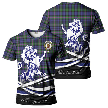 Baird Modern Tartan T-Shirt with Alba Gu Brath Regal Lion Emblem