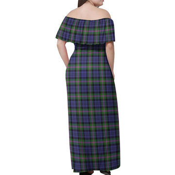 Baird Modern Tartan Off Shoulder Long Dress