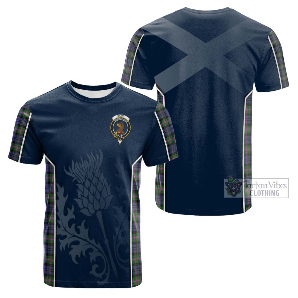 Tartan Vibes Clothing Baird Modern Tartan Cotton T-shirt with Family Crest and Scottish Thistle Vibes Sport Style