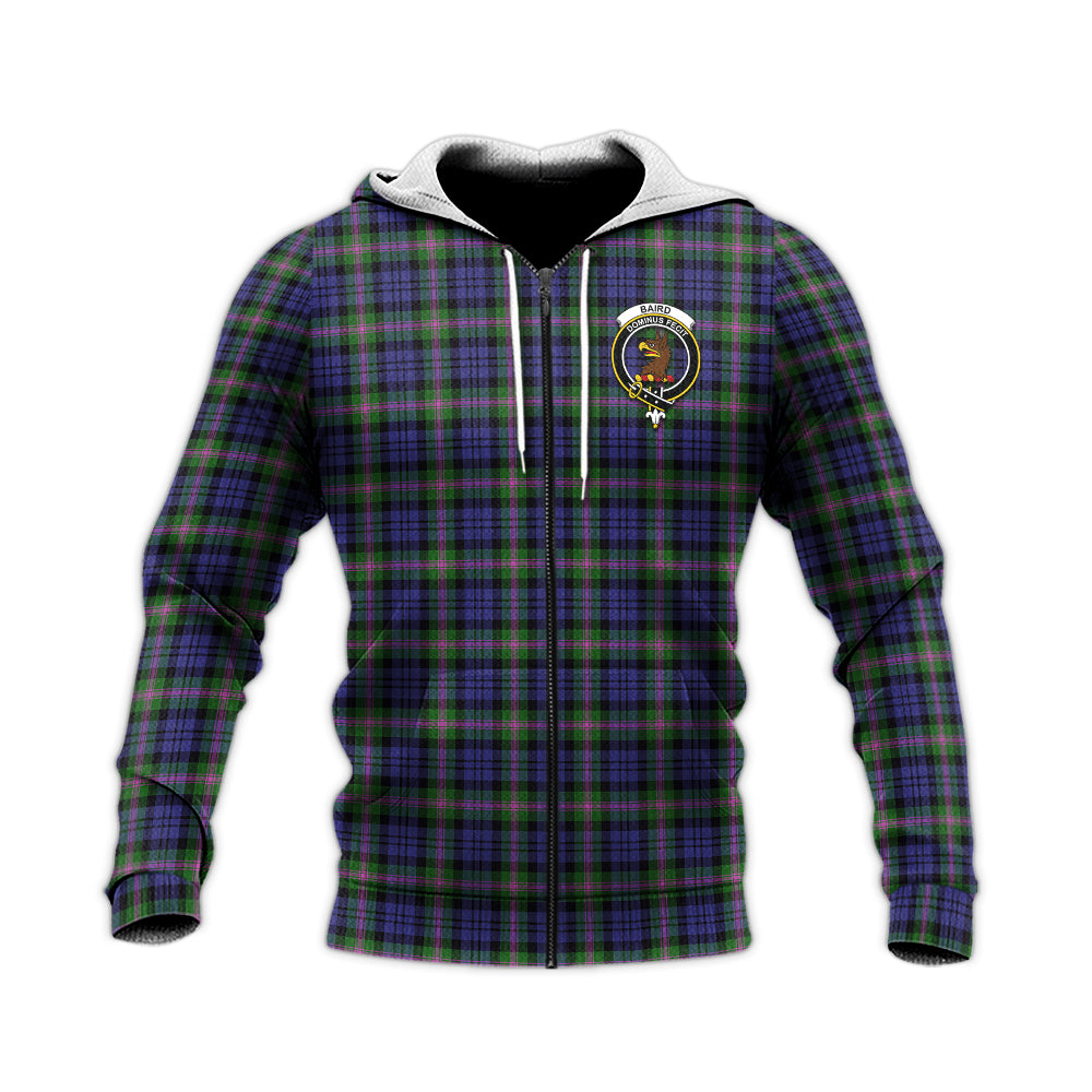 Baird Modern Tartan Knitted Hoodie with Family Crest Unisex Knitted Zip Hoodie - Tartanvibesclothing