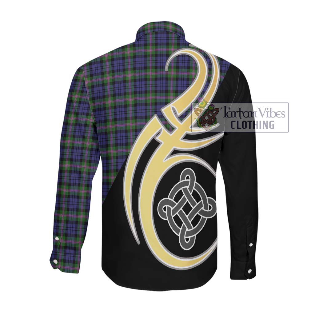 Baird Modern Tartan Long Sleeve Button Shirt with Family Crest and Celtic Symbol Style Men's Shirt - Tartan Vibes Clothing