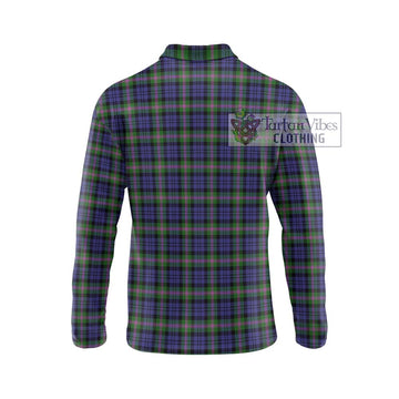 Baird Modern Tartan Long Sleeve Polo Shirt with Family Crest DNA In Me Style