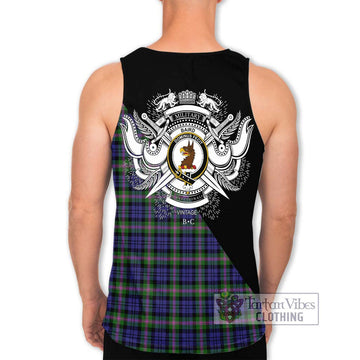 Baird Modern Tartan Men's Tank Top with Family Crest and Military Logo Style