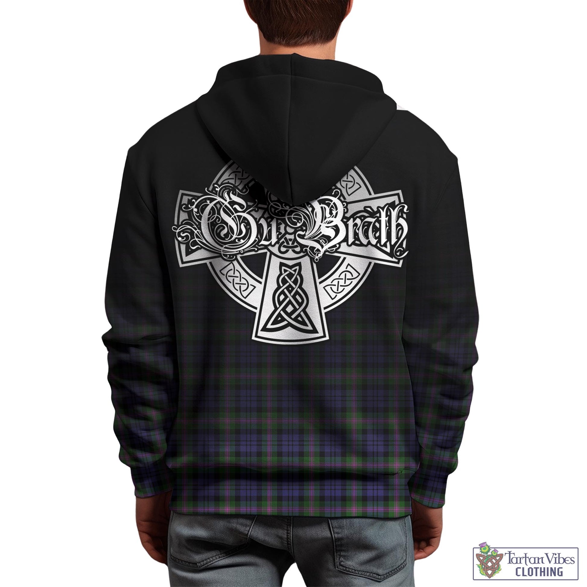 Tartan Vibes Clothing Baird Modern Tartan Hoodie Featuring Alba Gu Brath Family Crest Celtic Inspired