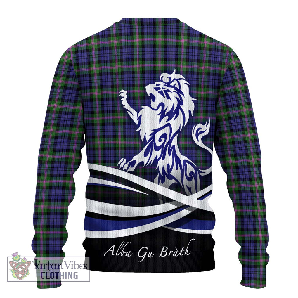 Baird Modern Tartan Knitted Sweater with Alba Gu Brath Regal Lion Emblem - Tartanvibesclothing Shop