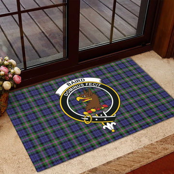 Baird Modern Tartan Door Mat with Family Crest