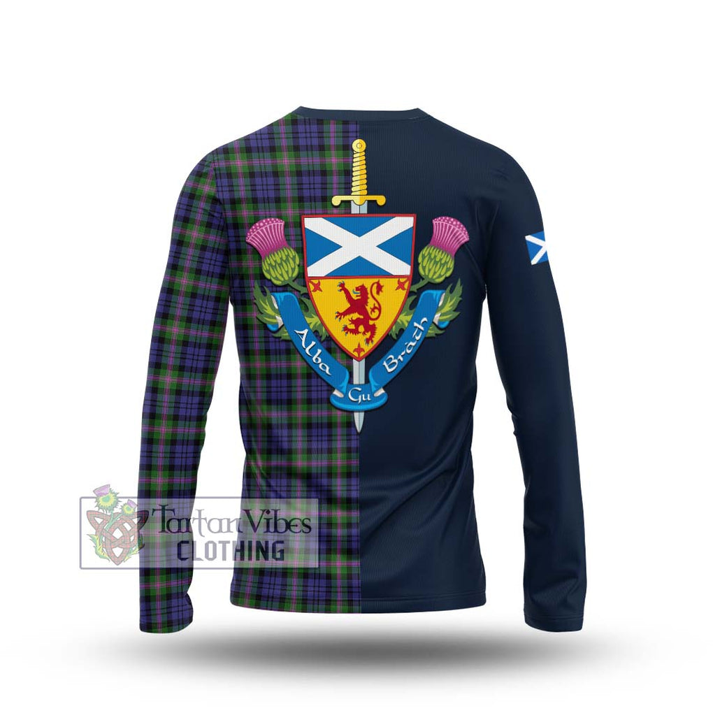 Tartan Vibes Clothing Baird Modern Tartan Long Sleeve T-Shirt with Scottish Lion Royal Arm Half Style