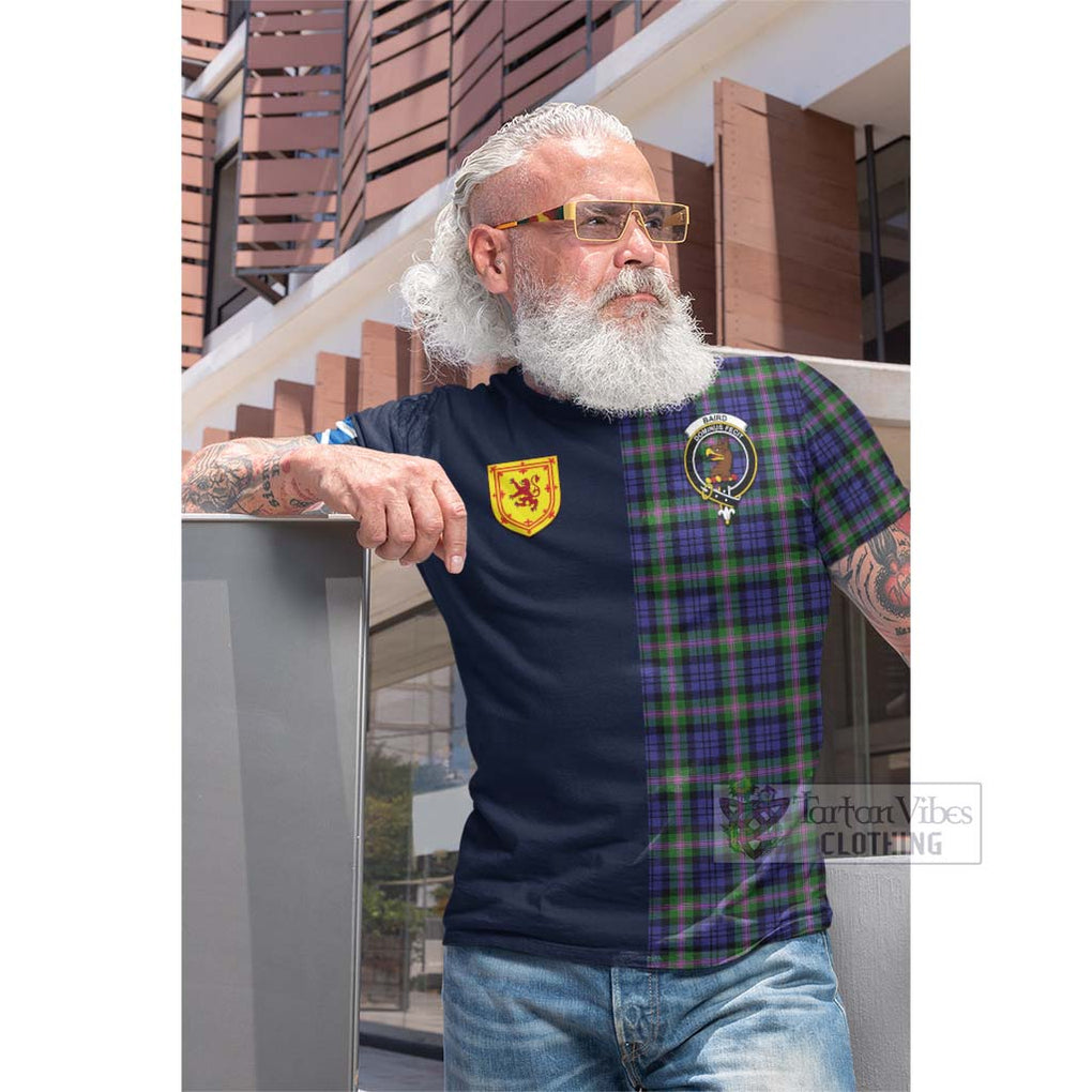 Tartan Vibes Clothing Baird Modern Tartan Cotton T-shirt with Scottish Lion Royal Arm Half Style