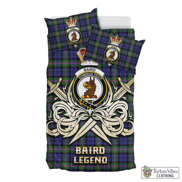 Baird Modern Tartan Bedding Set with Clan Crest and the Golden Sword of Courageous Legacy