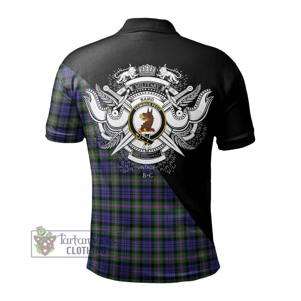 Baird Modern Tartan Polo Shirt with Family Crest and Military Logo Style - Tartanvibesclothing Shop