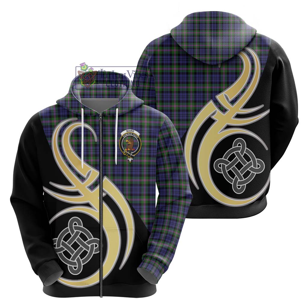 Baird Modern Tartan Hoodie with Family Crest and Celtic Symbol Style - Tartan Vibes Clothing