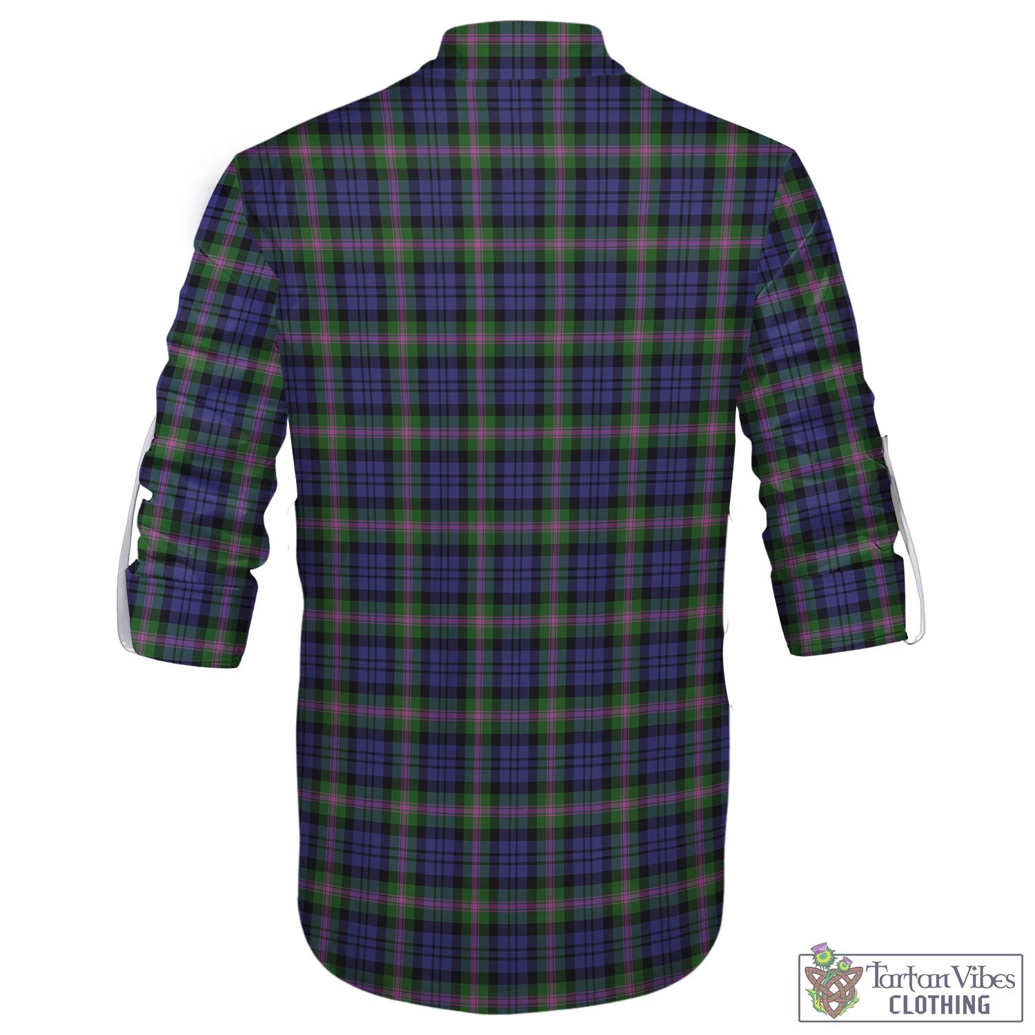 Tartan Vibes Clothing Baird Modern Tartan Men's Scottish Traditional Jacobite Ghillie Kilt Shirt with Family Crest