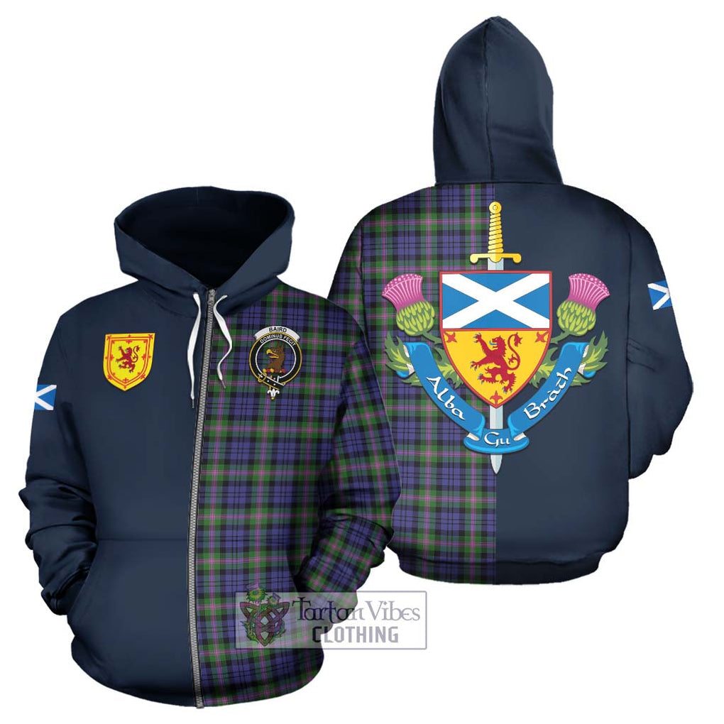 Tartan Vibes Clothing Baird Modern Tartan Hoodie with Scottish Lion Royal Arm Half Style