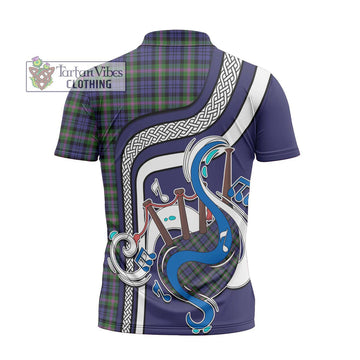 Baird Modern Tartan Zipper Polo Shirt with Epic Bagpipe Style