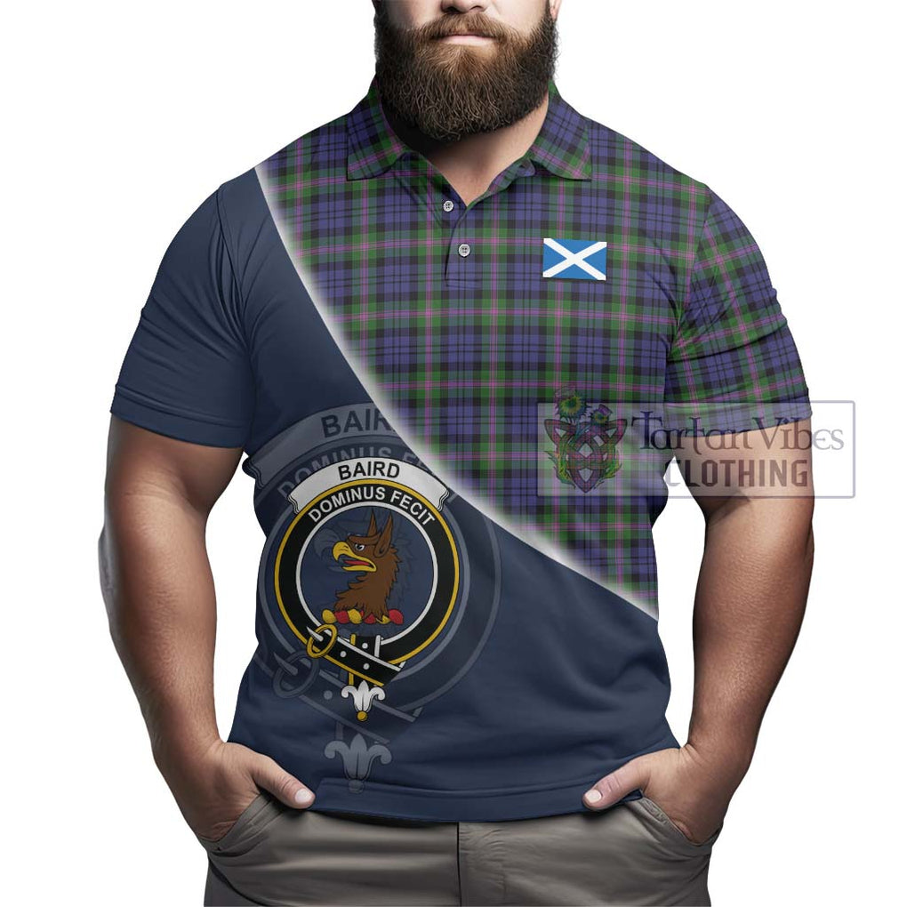 Baird Modern Tartan Polo Shirt with Personalised National Flag and Family Crest Half Style - Tartanvibesclothing Shop