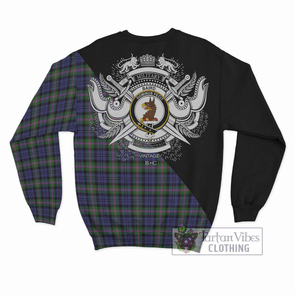 Baird Modern Tartan Sweatshirt with Family Crest and Military Logo Style - Tartanvibesclothing Shop