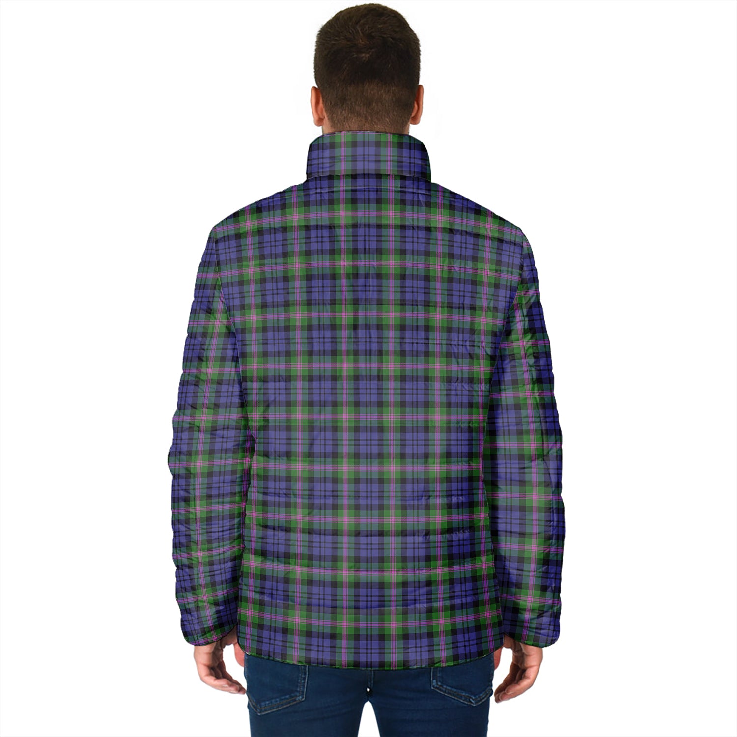 Baird Modern Tartan Padded Jacket with Family Crest - Tartan Vibes Clothing