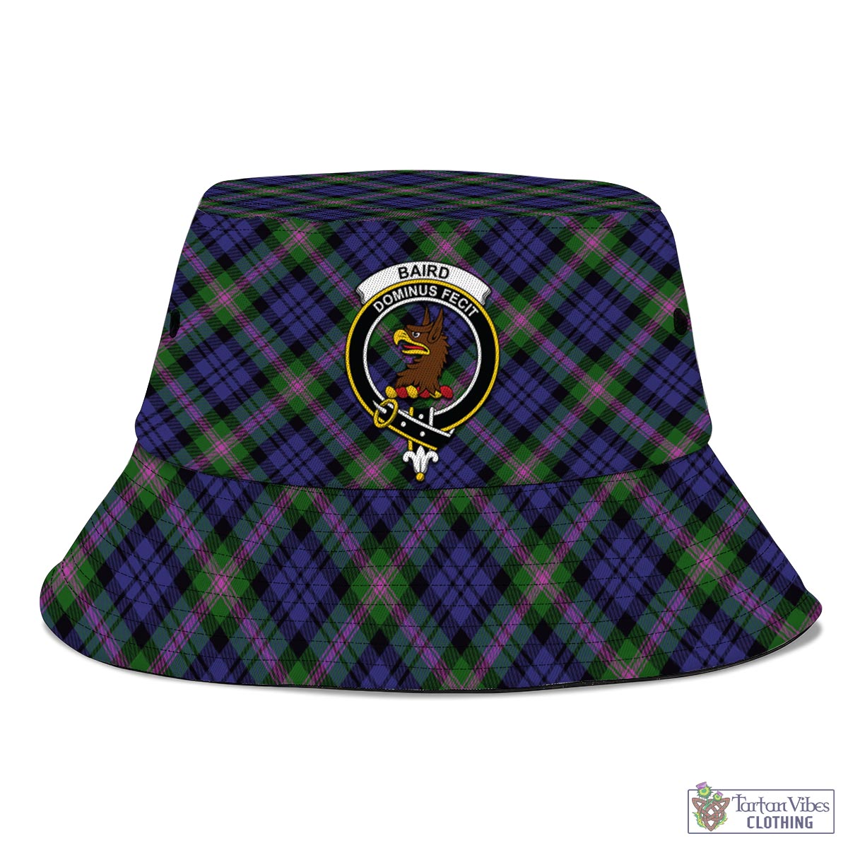 Tartan Vibes Clothing Baird Modern Tartan Bucket Hat with Family Crest