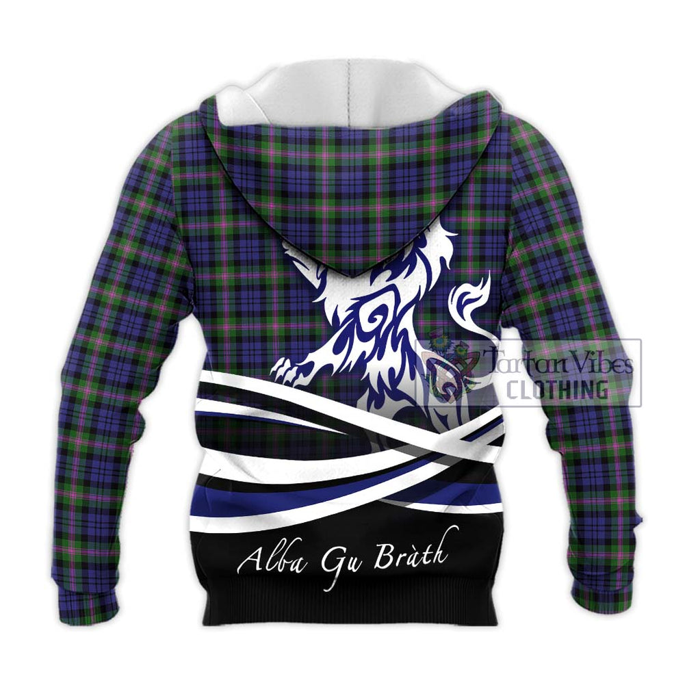 Baird Modern Tartan Knitted Hoodie with Alba Gu Brath Regal Lion Emblem - Tartanvibesclothing Shop