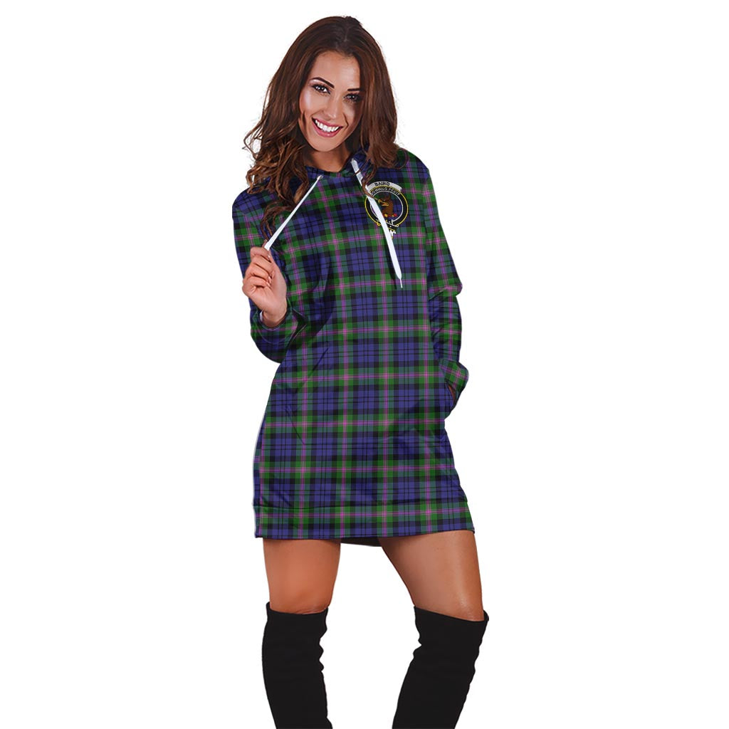 Baird Modern Tartan Hoodie Dress with Family Crest - Tartan Vibes Clothing