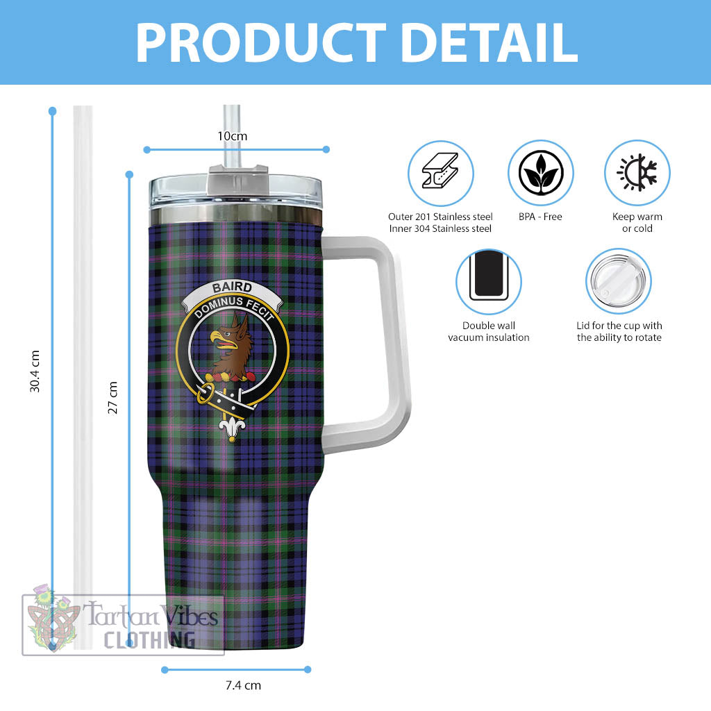 Tartan Vibes Clothing Baird Modern Tartan and Family Crest Tumbler with Handle