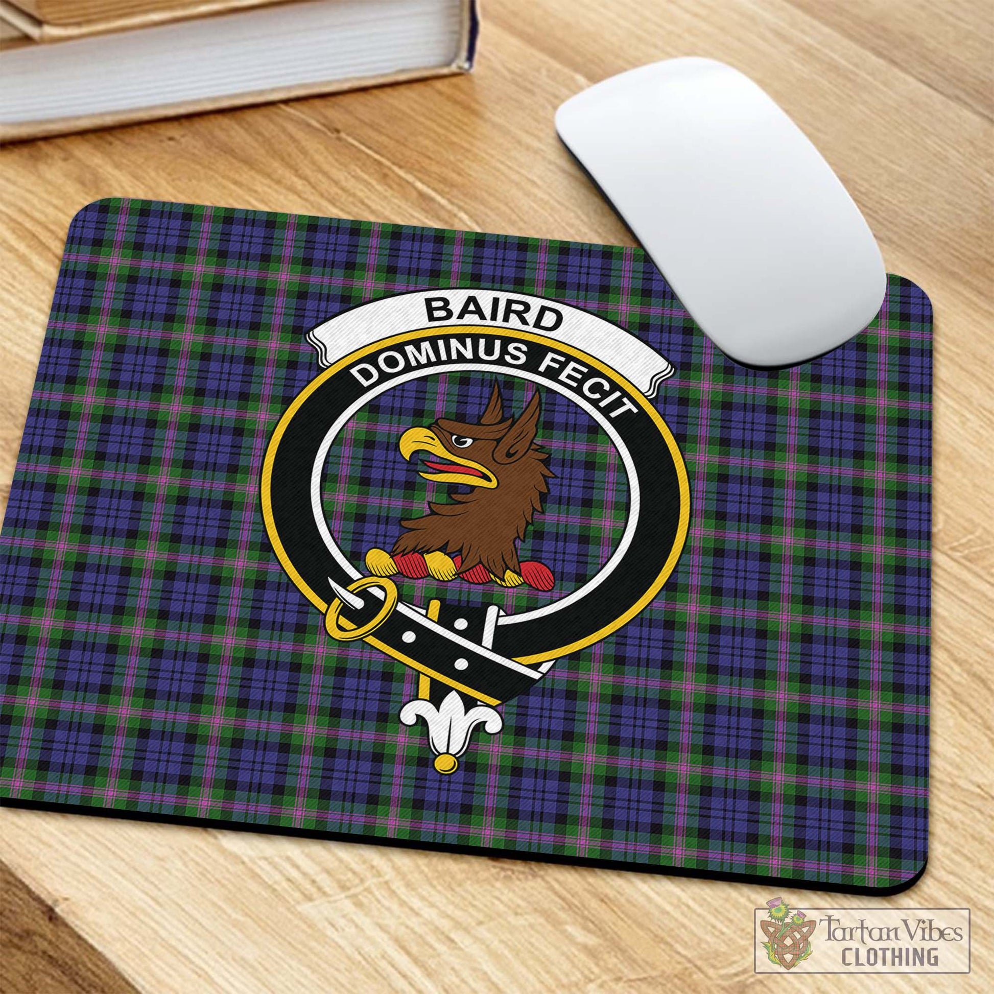 Tartan Vibes Clothing Baird Modern Tartan Mouse Pad with Family Crest