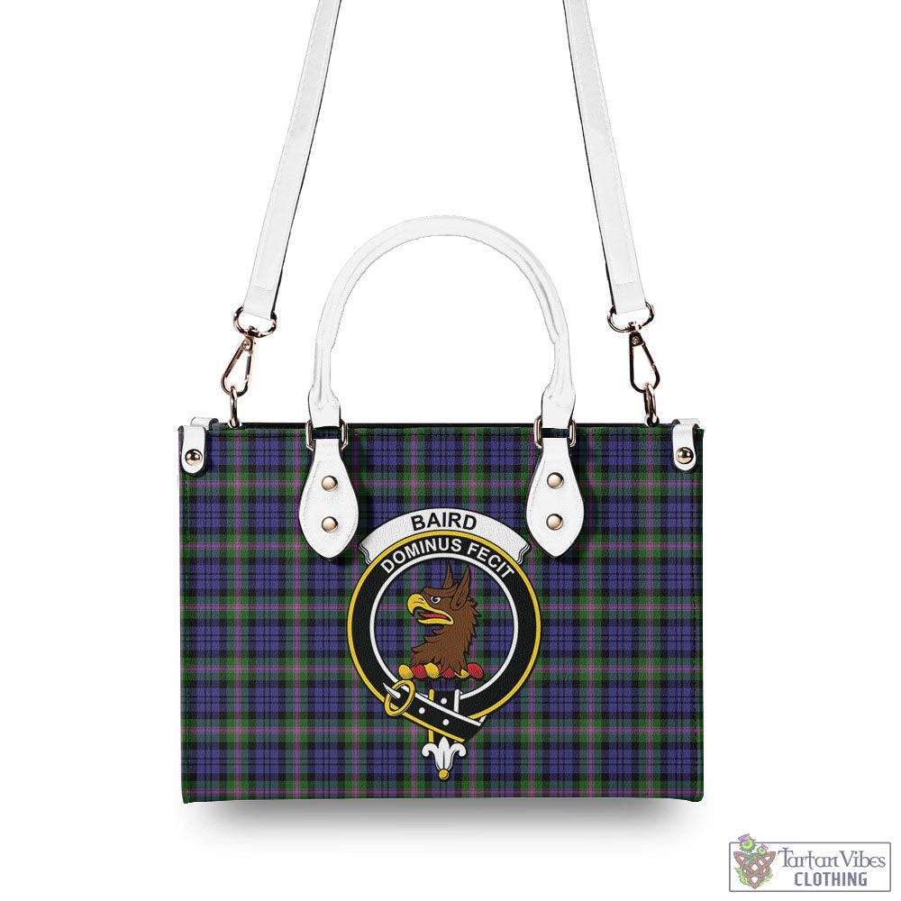 Tartan Vibes Clothing Baird Modern Tartan Luxury Leather Handbags with Family Crest