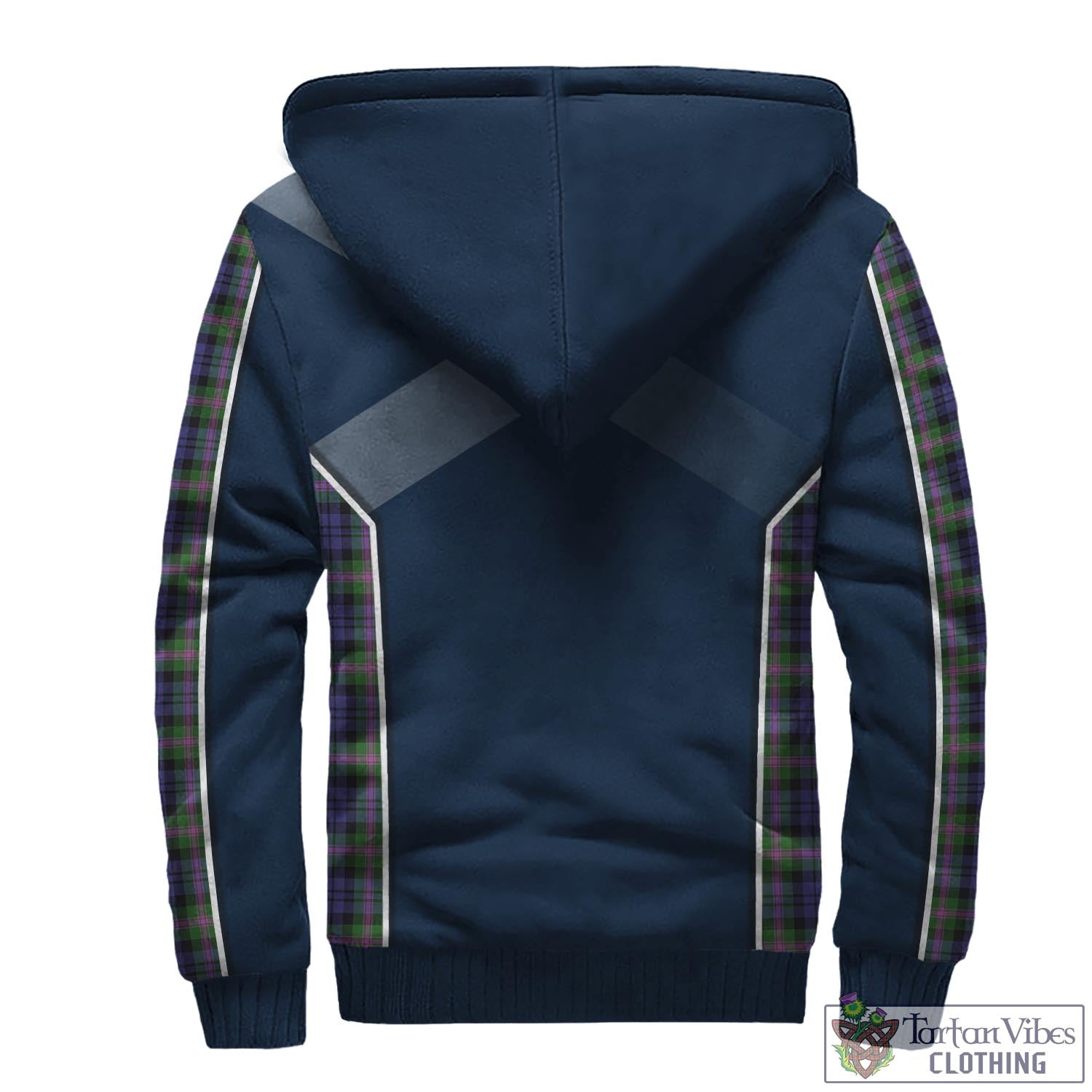 Tartan Vibes Clothing Baird Modern Tartan Sherpa Hoodie with Family Crest and Scottish Thistle Vibes Sport Style