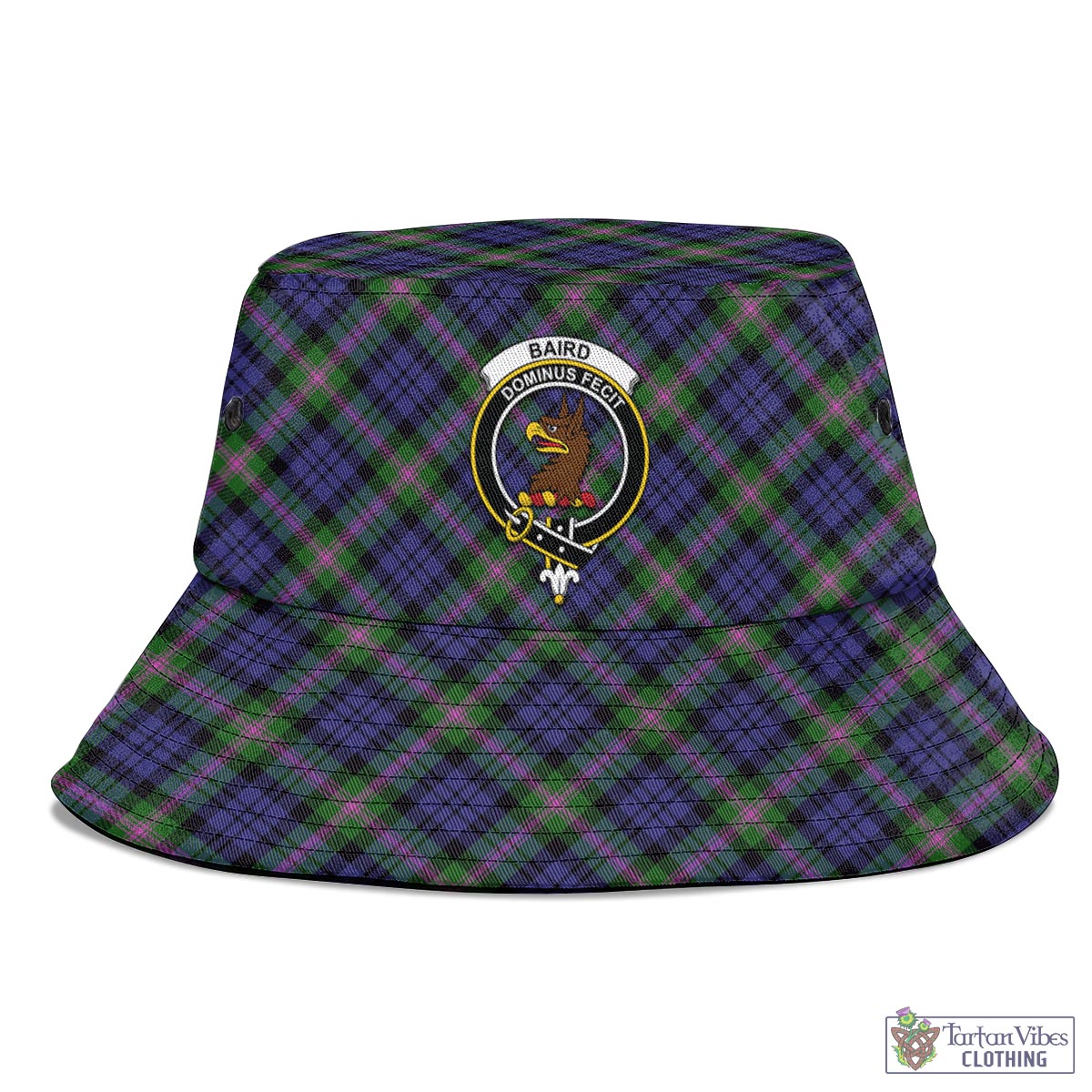 Tartan Vibes Clothing Baird Modern Tartan Bucket Hat with Family Crest