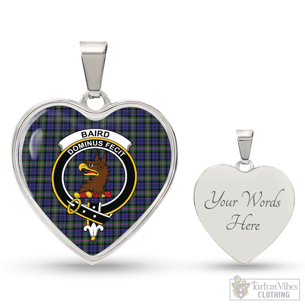 Tartan Vibes Clothing Baird Modern Tartan Heart Necklace with Family Crest