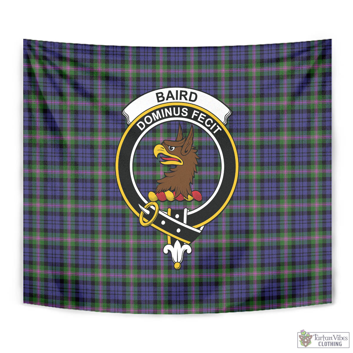 Tartan Vibes Clothing Baird Modern Tartan Tapestry Wall Hanging and Home Decor for Room with Family Crest