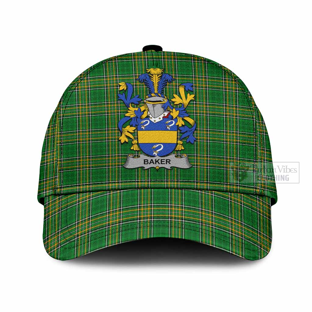 Tartan Vibes Clothing Baker Irish Clan Tartan Classic Cap with Coat of Arms