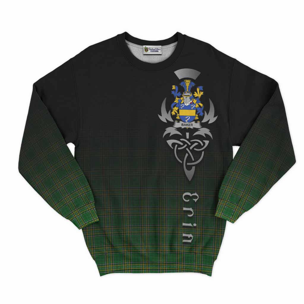 Baker Irish Clan Sweatshirt with Coat of Arms Erin Go Bragh Celtic Inspired Unisex - Tartan Vibes Clothing