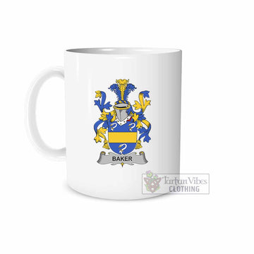 Baker Irish Clan Coat of Arms Ceramic Mug White - 2D-tartanvibesclothing