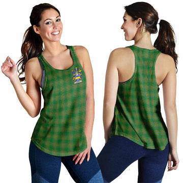 Baker Irish Clan Tartan Women's Racerback Tanks with Coat of Arms 4XL - Tartan Vibes Clothing