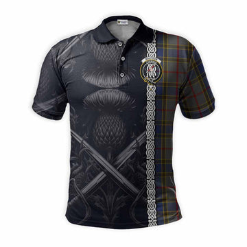 Balfour Tartan Polo Shirt with Family Crest Cross Sword Thistle Celtic Vibes