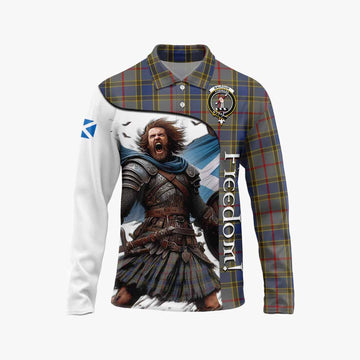 Balfour Crest Tartan Long Sleeve Polo Shirt Inspired by the Freedom of Scottish Warrior