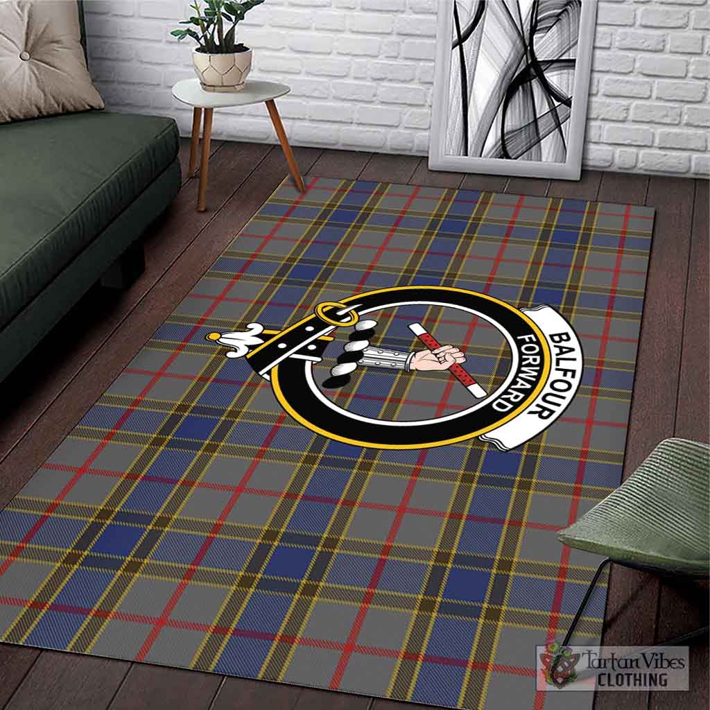 Balfour Tartan Area Rug with Family Crest L 59*86 inch (150x220 cm) - Tartan Vibes Clothing