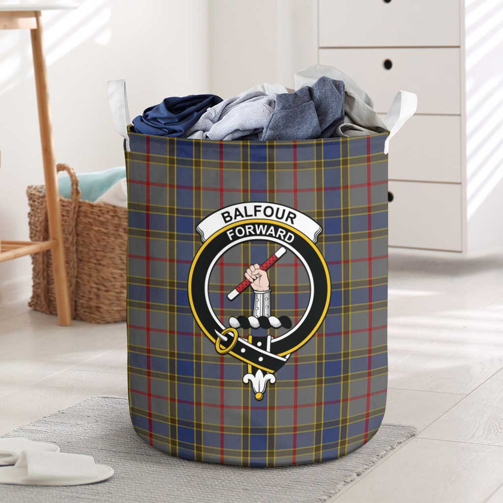 Balfour Tartan Laundry Basket with Family Crest One Size - Tartanvibesclothing Shop