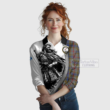 Balfour Tartan Clan Crest Women's Casual Shirt with Highlander Warrior Celtic Style