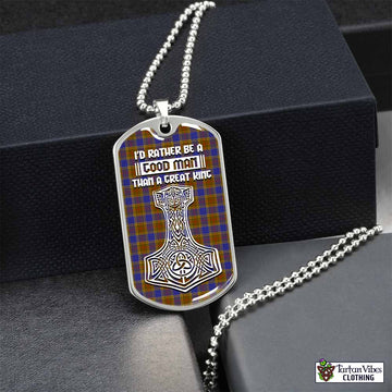 Balfour Tartan Dog Tag Necklace Viking Mjolnir Style