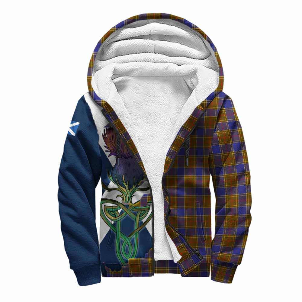 Balfour Tartan Family Crest Sherpa Hoodie Scottish Thistle Celtic Inspired Unisex S - Tartan Vibes Clothing