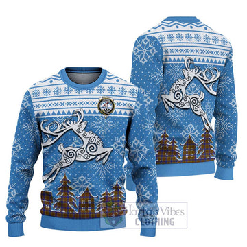 Balfour Clan Christmas Ugly Sweater with Tartan and Celtic Reindeer Style