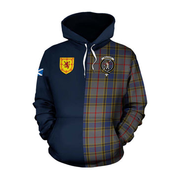 Balfour Tartan Cotton Hoodie Alba with Scottish Lion Royal Arm Half Style