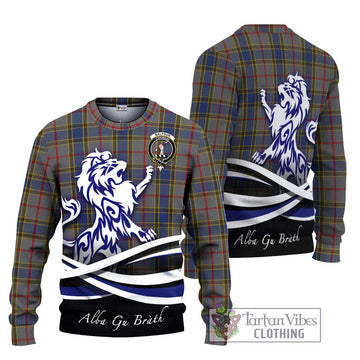 Balfour Tartan Ugly Sweater with Alba Gu Brath Regal Lion Emblem