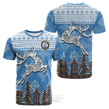 Balfour Clan Christmas Cotton T-shirt Celtic Reindeer Style