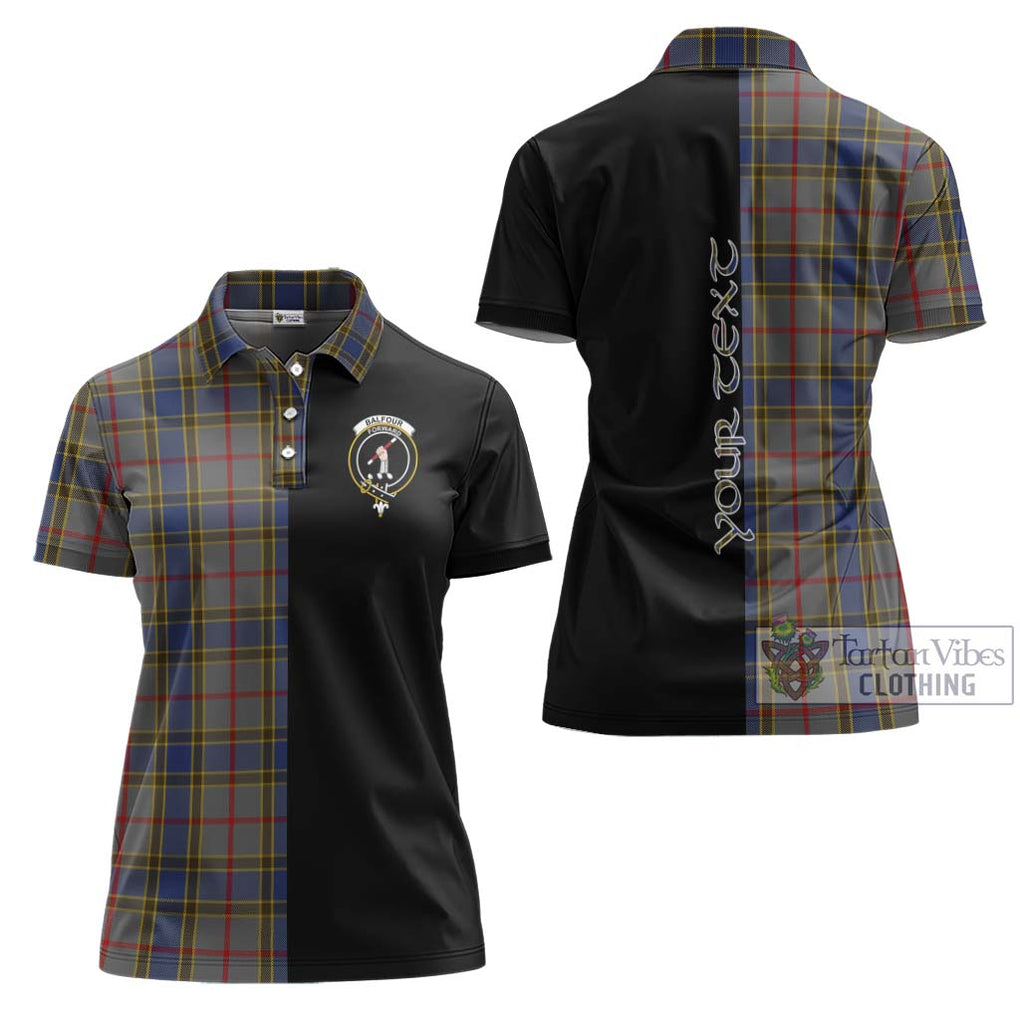 Balfour Tartan Women's Polo Shirt with Family Crest and Half Of Me Style Women - Tartanvibesclothing Shop